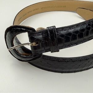 Vintage Reptile Animal Skin Belt by Emmanuel Canada Black Women’s Size M